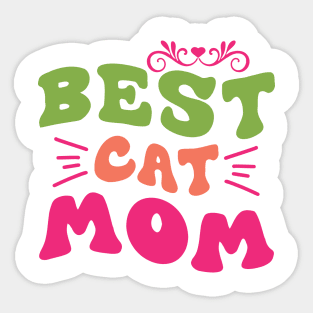 Best Cat Mom T-shirt Sticker